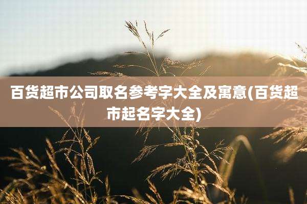 百货超市公司取名参考字大全及寓意(百货超市起名字大全)