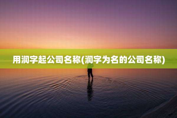 用润字起公司名称(润字为名的公司名称)