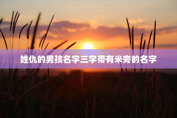 姓仇的男孩名字三字带有米旁的名字