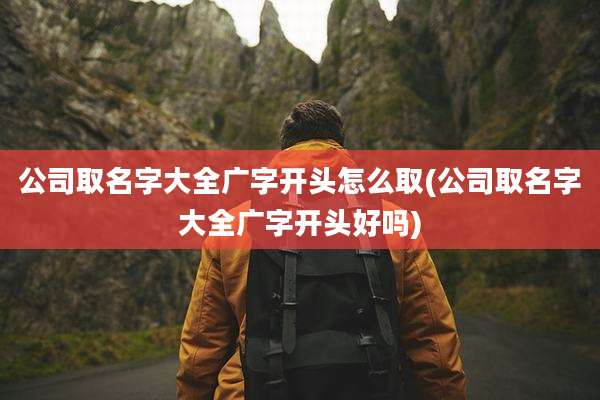 公司取名字大全广字开头怎么取(公司取名字大全广字开头好吗)