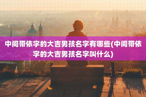 中间带依字的大吉男孩名字有哪些(中间带依字的大吉男孩名字叫什么)