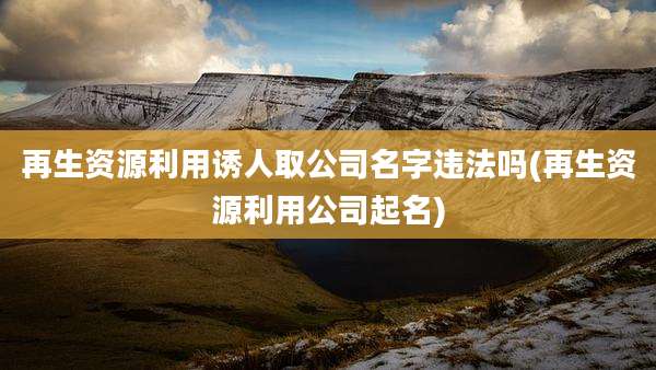 再生资源利用诱人取公司名字违法吗(再生资源利用公司起名)