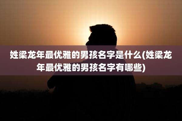 姓梁龙年最优雅的男孩名字是什么(姓梁龙年最优雅的男孩名字有哪些)