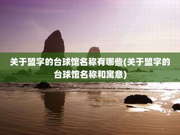 关于盟字的台球馆名称有哪些(关于盟字的台球馆名称和寓意)