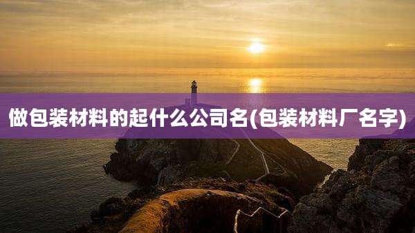 做包装材料的起什么公司名(包装材料厂名字)