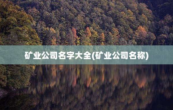 矿业公司名字大全(矿业公司名称)