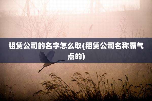 租赁公司的名字怎么取(租赁公司名称霸气点的)
