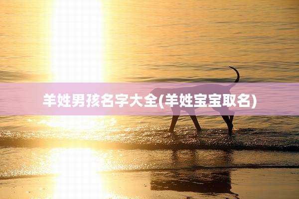 羊姓男孩名字大全(羊姓宝宝取名)