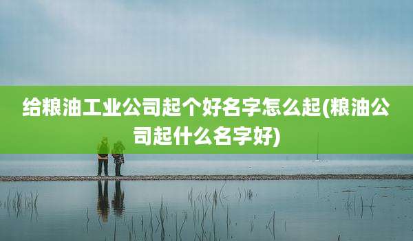 给粮油工业公司起个好名字怎么起(粮油公司起什么名字好)