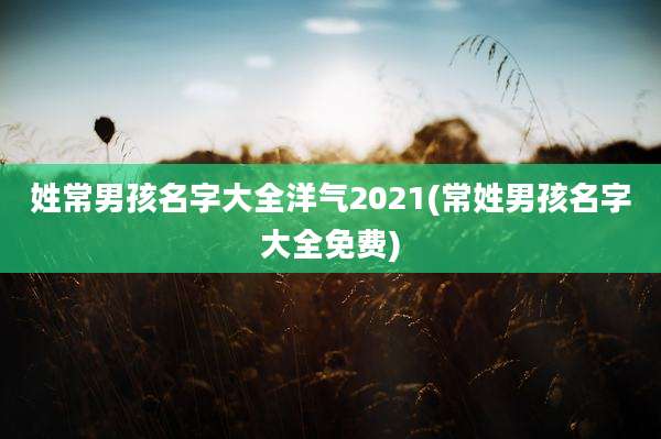 姓常男孩名字大全洋气2021(常姓男孩名字大全免费)