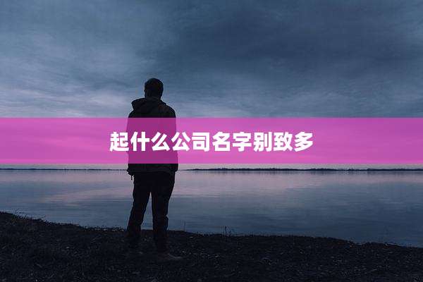 起什么公司名字别致多