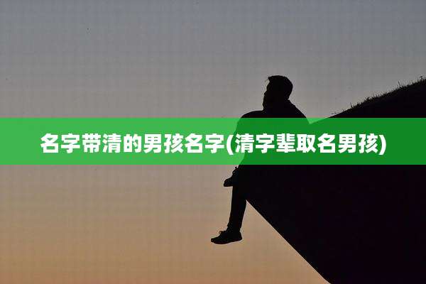 名字带清的男孩名字(清字辈取名男孩)