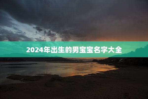 2024年出生的男宝宝名字大全