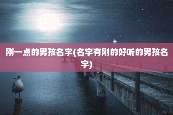 刚一点的男孩名字(名字有刚的好听的男孩名字)