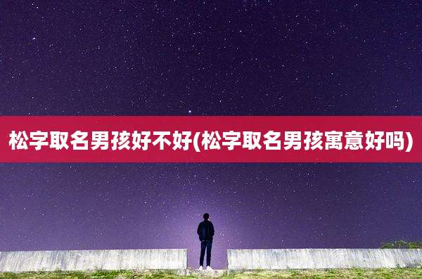 松字取名男孩好不好(松字取名男孩寓意好吗)