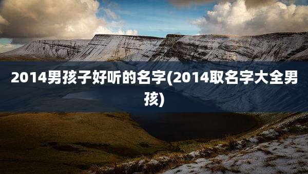 2014男孩子好听的名字(2014取名字大全男孩)