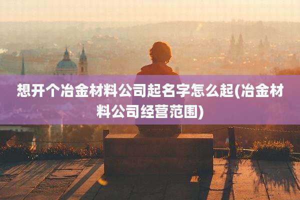 想开个冶金材料公司起名字怎么起(冶金材料公司经营范围)