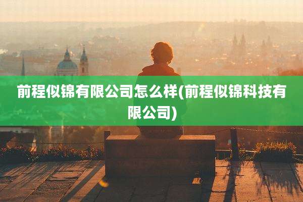 前程似锦有限公司怎么样(前程似锦科技有限公司)