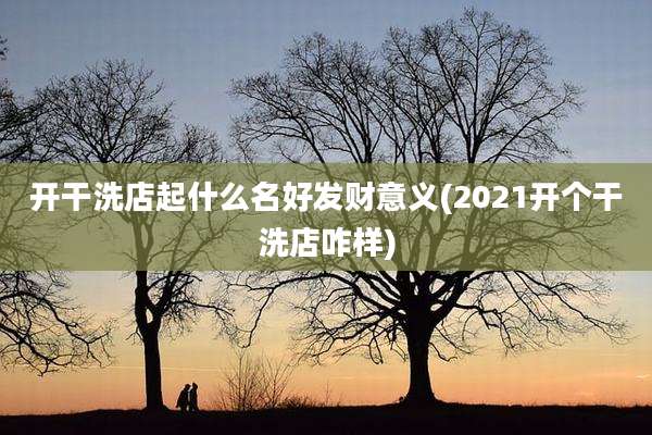 开干洗店起什么名好发财意义(2021开个干洗店咋样)