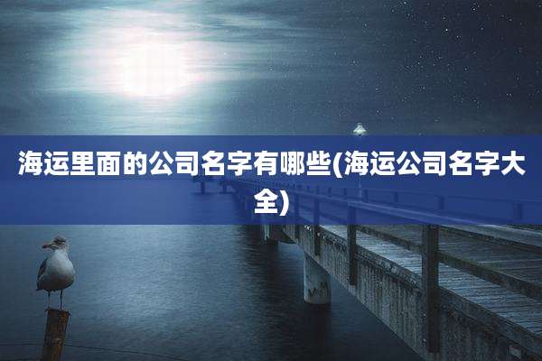 海运里面的公司名字有哪些(海运公司名字大全)