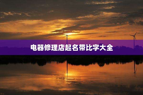 电器修理店起名带比字大全