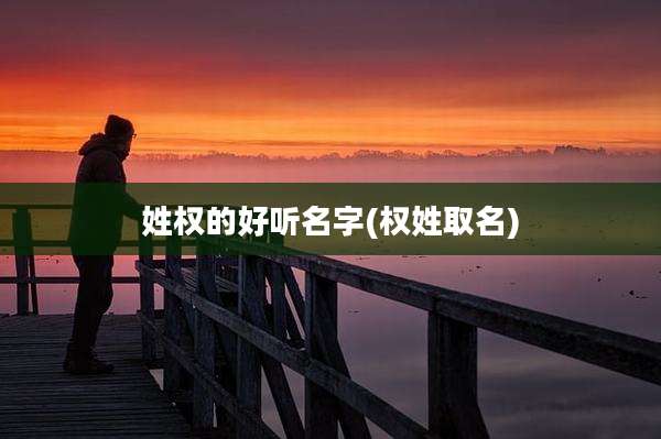 姓权的好听名字(权姓取名)