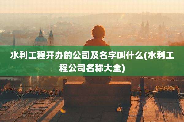 水利工程开办的公司及名字叫什么(水利工程公司名称大全)