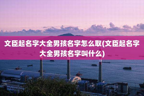 文臣起名字大全男孩名字怎么取(文臣起名字大全男孩名字叫什么)