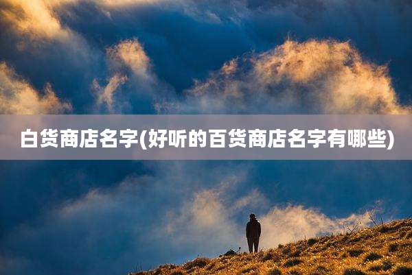 白货商店名字(好听的百货商店名字有哪些)