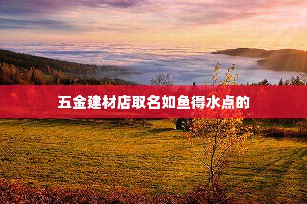 五金建材店取名如鱼得水点的