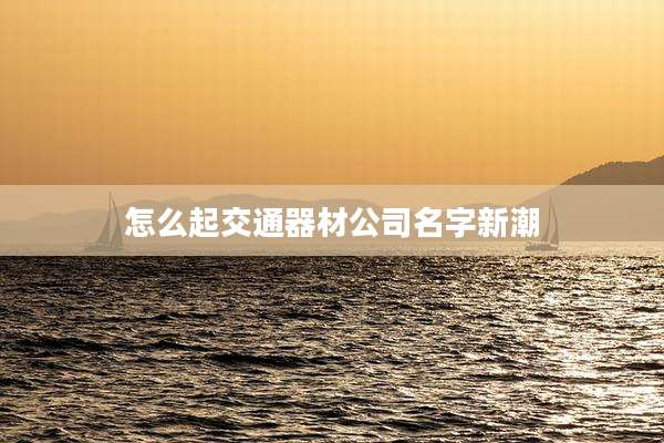 怎么起交通器材公司名字新潮