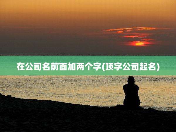在公司名前面加两个字(顶字公司起名)