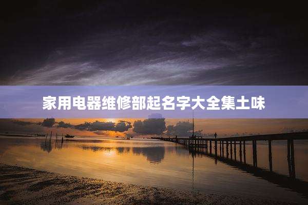 家用电器维修部起名字大全集土味