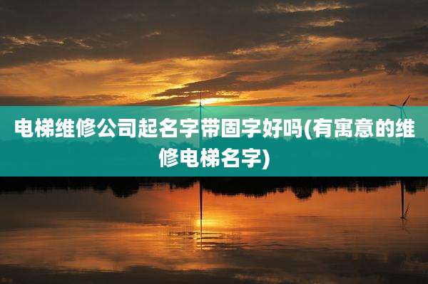 电梯维修公司起名字带固字好吗(有寓意的维修电梯名字)