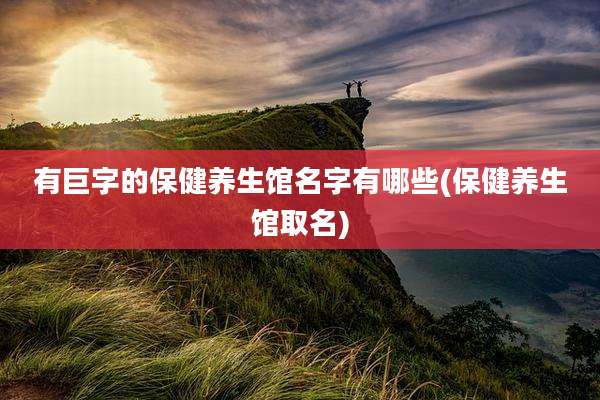 有巨字的保健养生馆名字有哪些(保健养生馆取名)