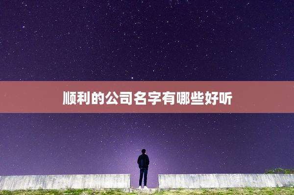 顺利的公司名字有哪些好听