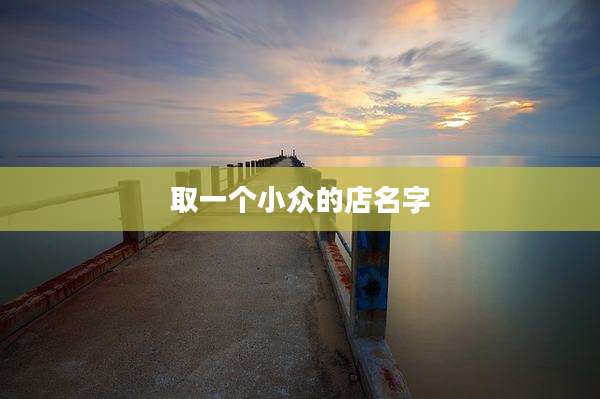 取一个小众的店名字