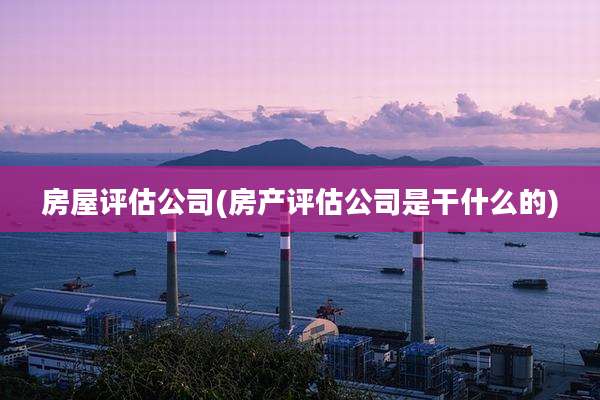 房屋评估公司(房产评估公司是干什么的)