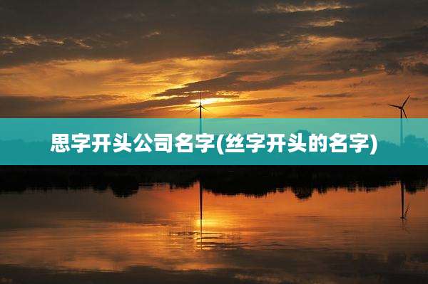 思字开头公司名字(丝字开头的名字)