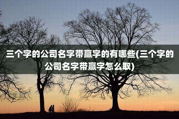 三个字的公司名字带赢字的有哪些(三个字的公司名字带赢字怎么取)