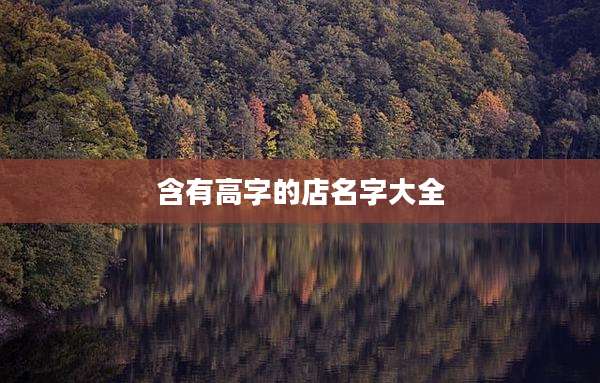 含有高字的店名字大全
