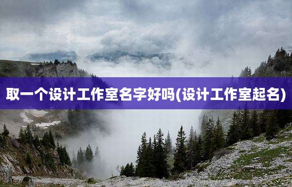 取一个设计工作室名字好吗(设计工作室起名)