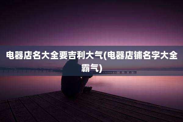 电器店名大全要吉利大气(电器店铺名字大全霸气)