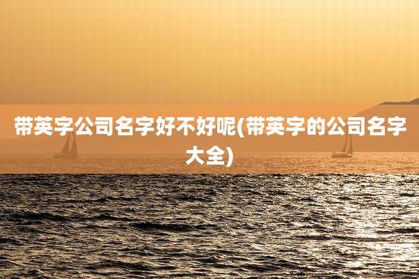 带英字公司名字好不好呢(带英字的公司名字大全)
