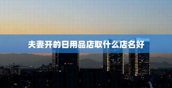夫妻开的日用品店取什么店名好