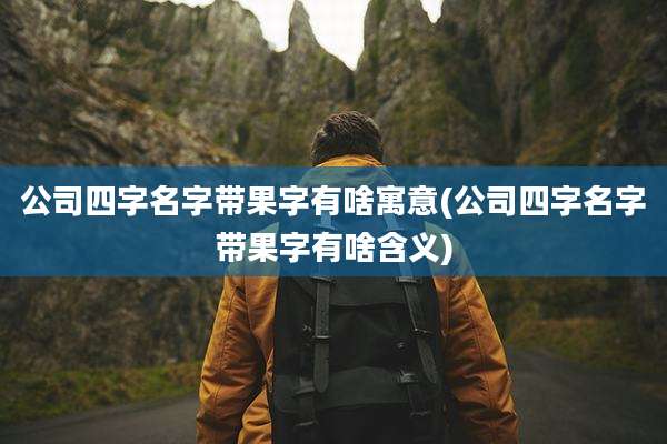公司四字名字带果字有啥寓意(公司四字名字带果字有啥含义)