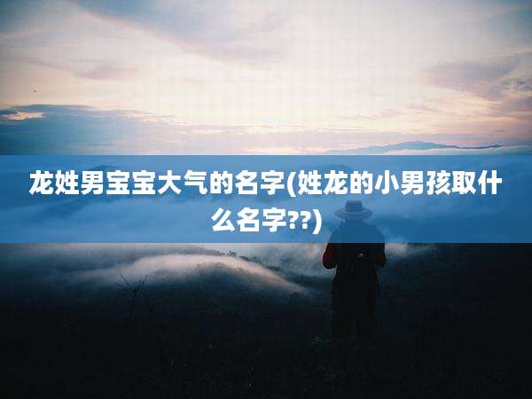 龙姓男宝宝大气的名字(姓龙的小男孩取什么名字??)