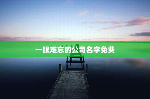 一眼难忘的公司名字免费