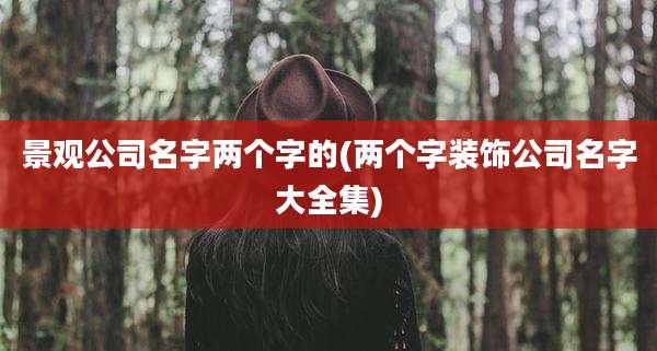 景观公司名字两个字的(两个字装饰公司名字大全集)
