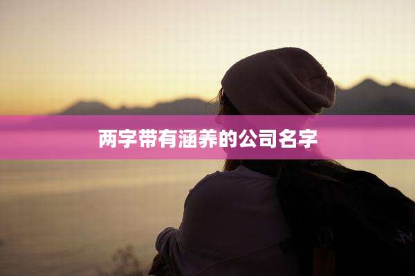 两字带有涵养的公司名字